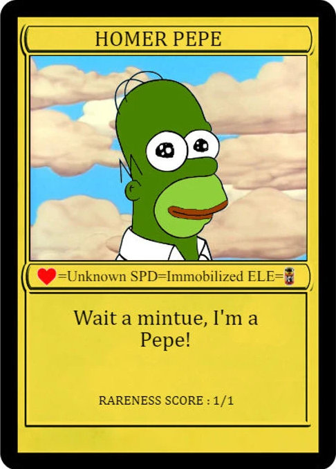 Homer Pepe - most expensive Rare Pepe