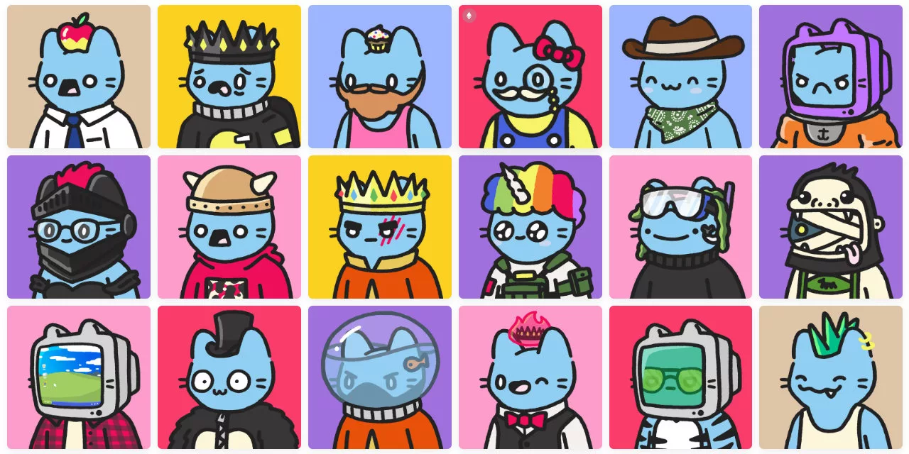 Cool Cats collection screenshot on OpenSea